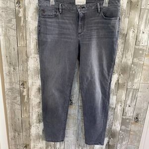 Lafayette 148 mercer gray skinny jeans 33/16